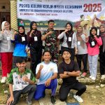 Babinsa koramil 413-08/Sungaiselan bersama Mahasiswa KKN ajarkan senam sehat bertempat di alun alun desa kerantai kecamatan sungai selan, Minggu (26/01/2025)